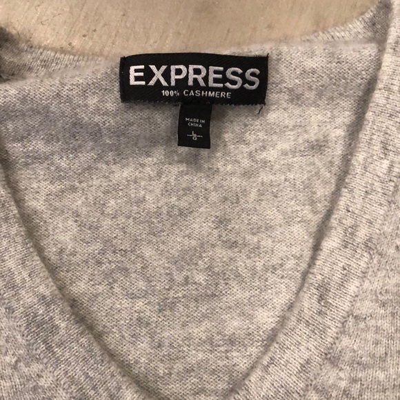 Men’s cashmere sweater heather grey large v neck - Picture 2 of 3